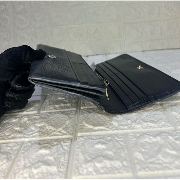 Burberry Pebbled Plaid Navy Leather Blue Wallet - Picture 12 of 16